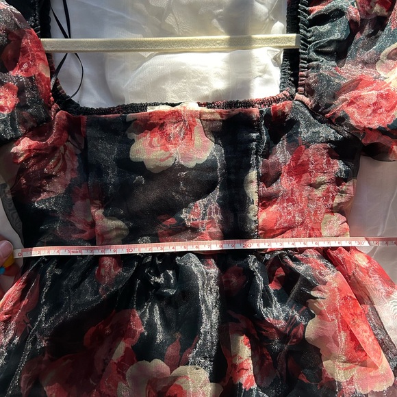 Gorgeous pink flowers black blouse from Thirty Thirty LA cute summer top - Picture 9 of 10